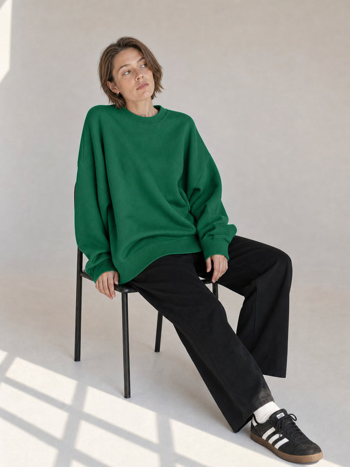 Oversized Mock Neck Pullover Sweatshirt