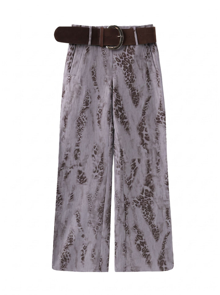 High Waisted Animal Print Trousers