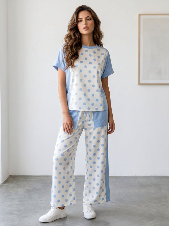 Comfy Polka Dot Lounge Pants Set