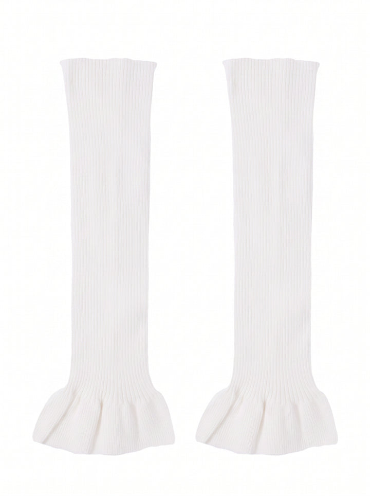 Cozy Ruffled Knit Leg Warmers