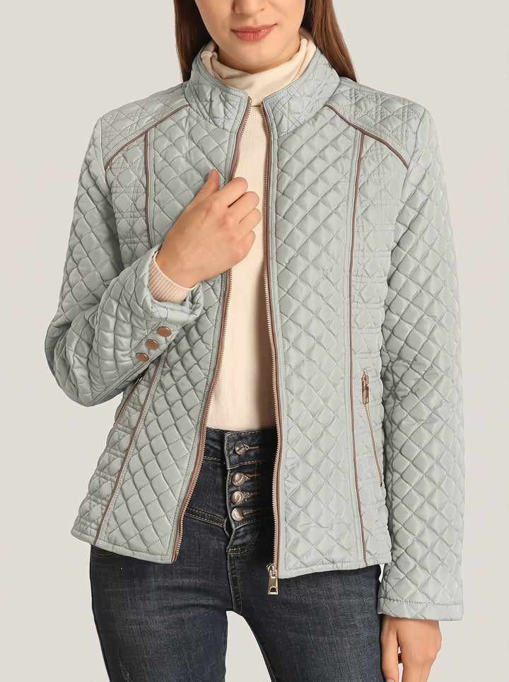 Lightweight Quilted Stand Collar Jacket