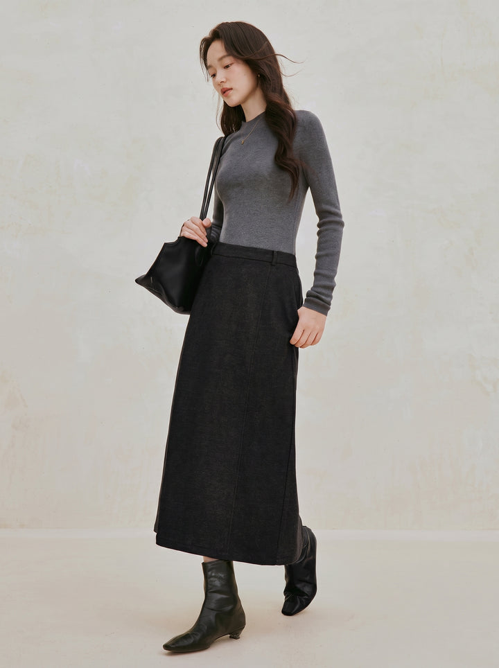 Soft Ribbed Wool Blend Pullover