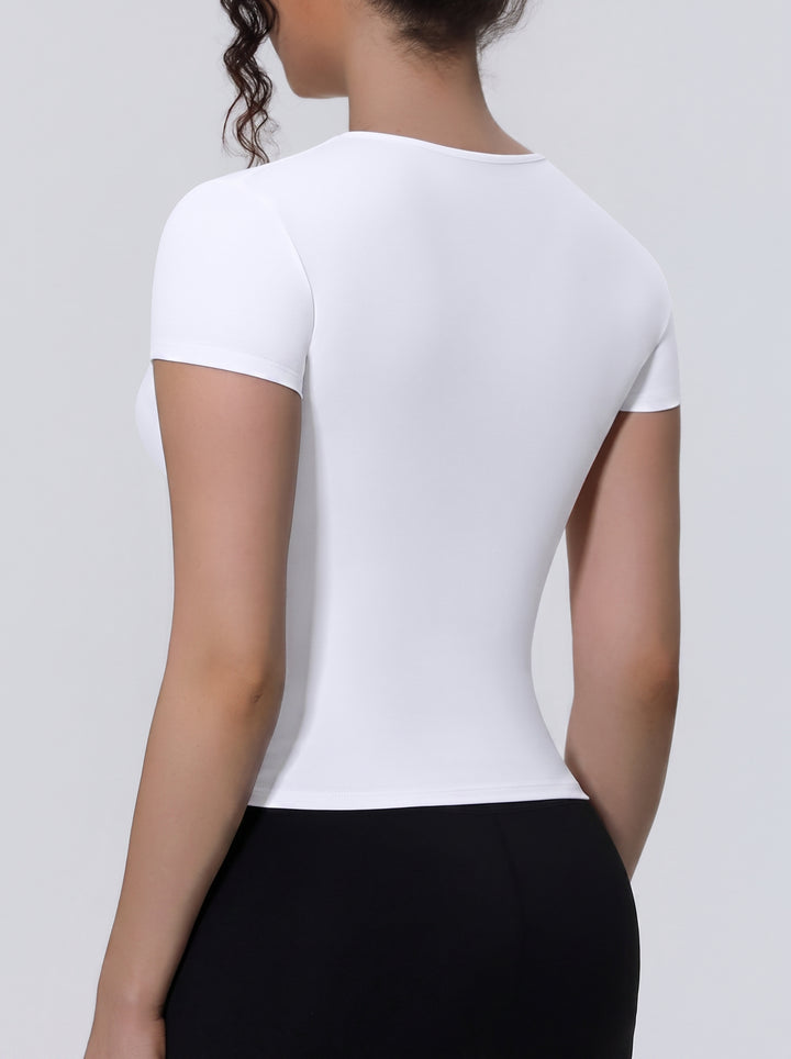 Seamless Stretchy Slim Fit Athletic Tee