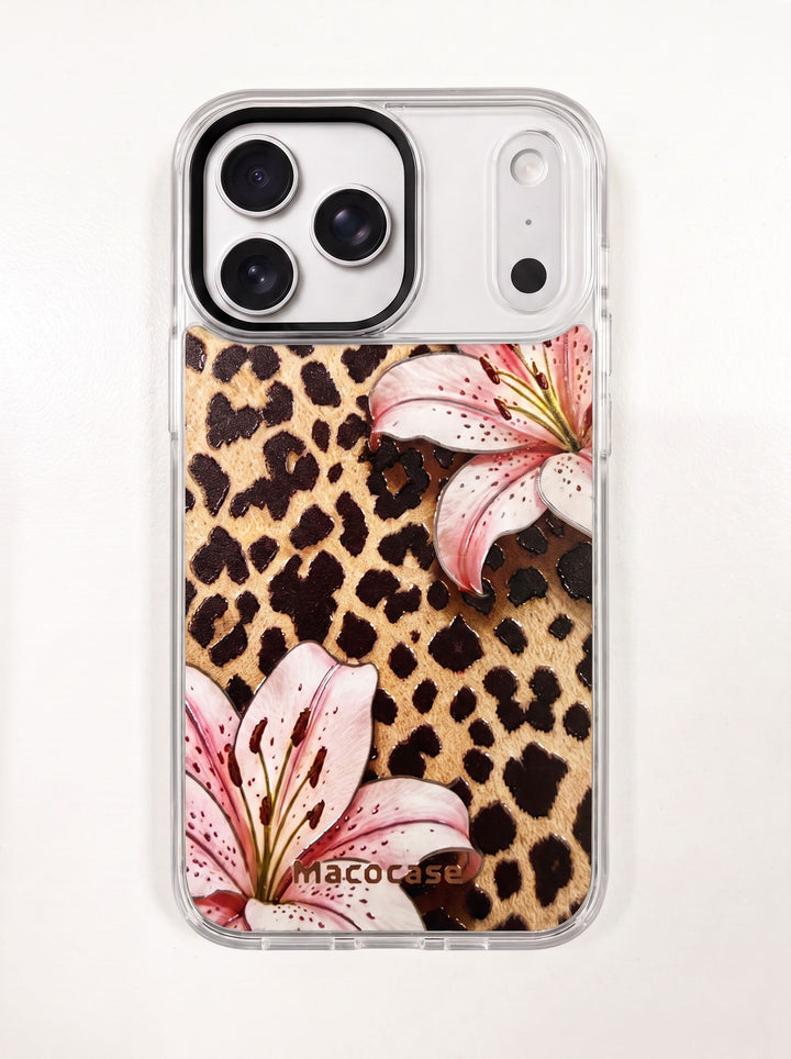 Pink Lily and Leopard Print Phone Case