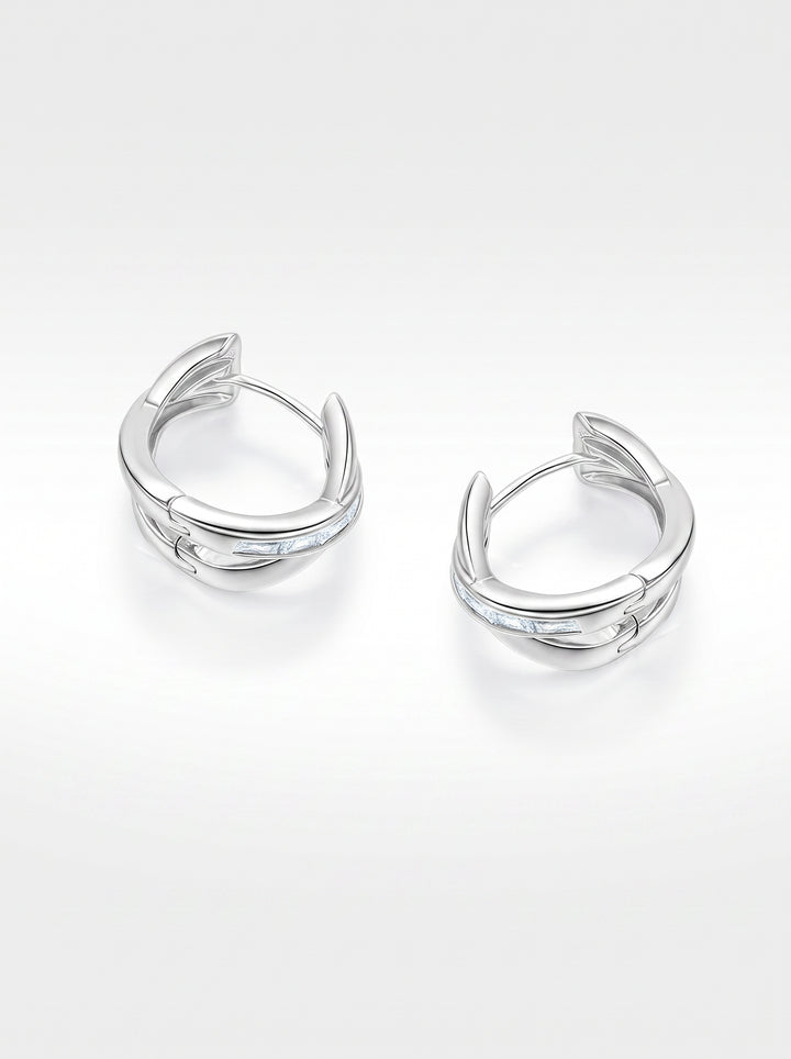 Elegant Sparkling Cross Huggie Earrings