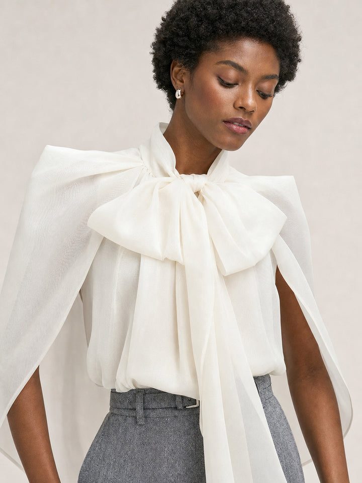 Elegant Bow Tie Chiffon Blouse