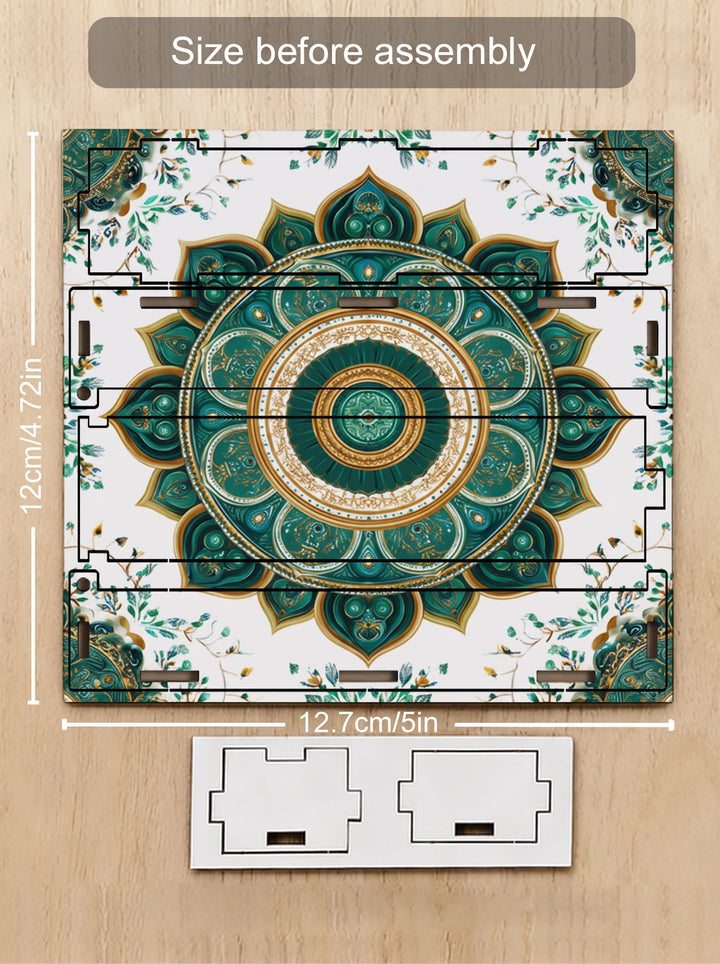 Teal and Gold Mandala Pattern Storage Box