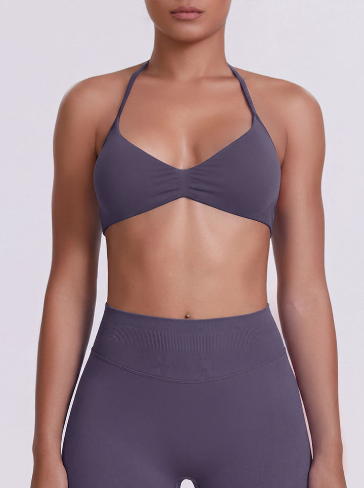 Seamless Halter Neck Sports Bra