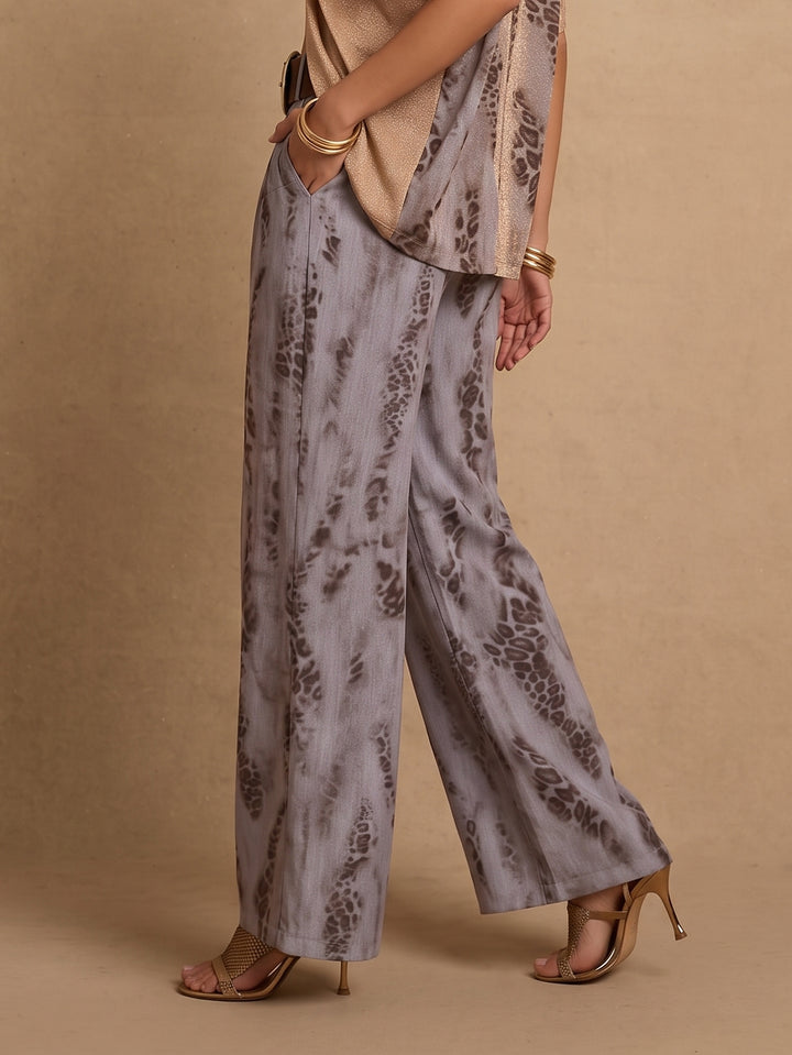High Waisted Animal Print Trousers