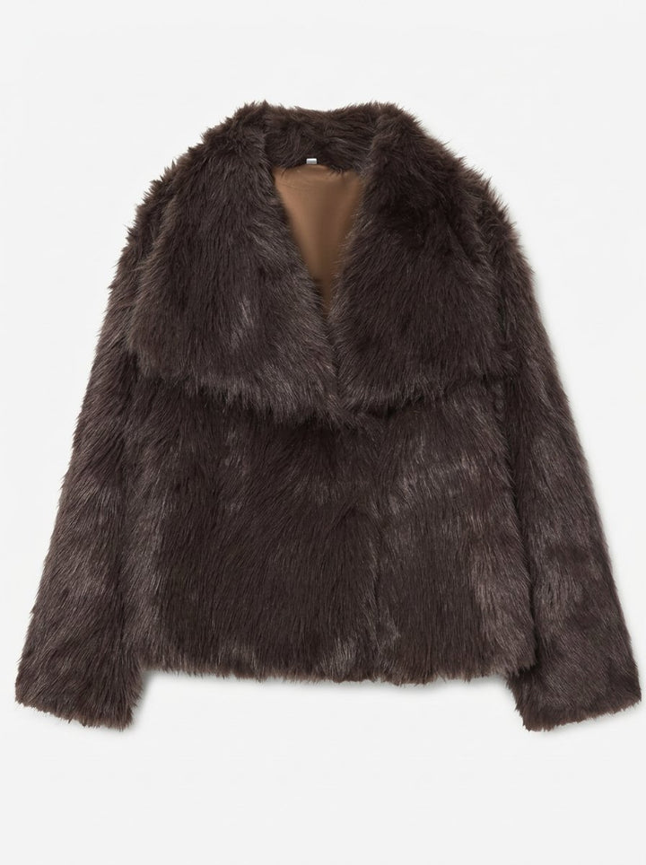 Luxurious Cropped Faux Fur Coat