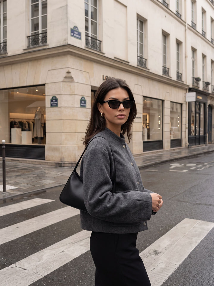Cozy Wool Blend Snap Button Jacket
