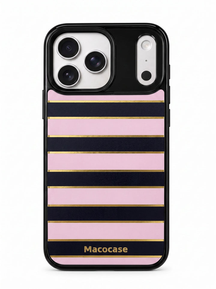 Pink and Navy Blue Stripe Pattern Phone Case