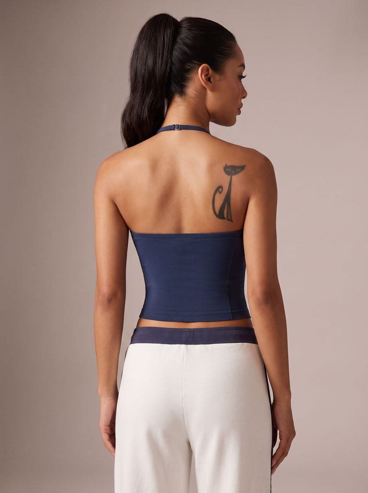 Seamless Ruched Halter Workout Tank Top