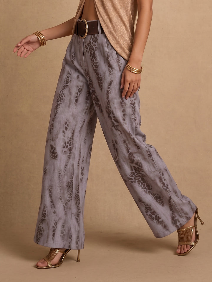 High Waisted Animal Print Trousers