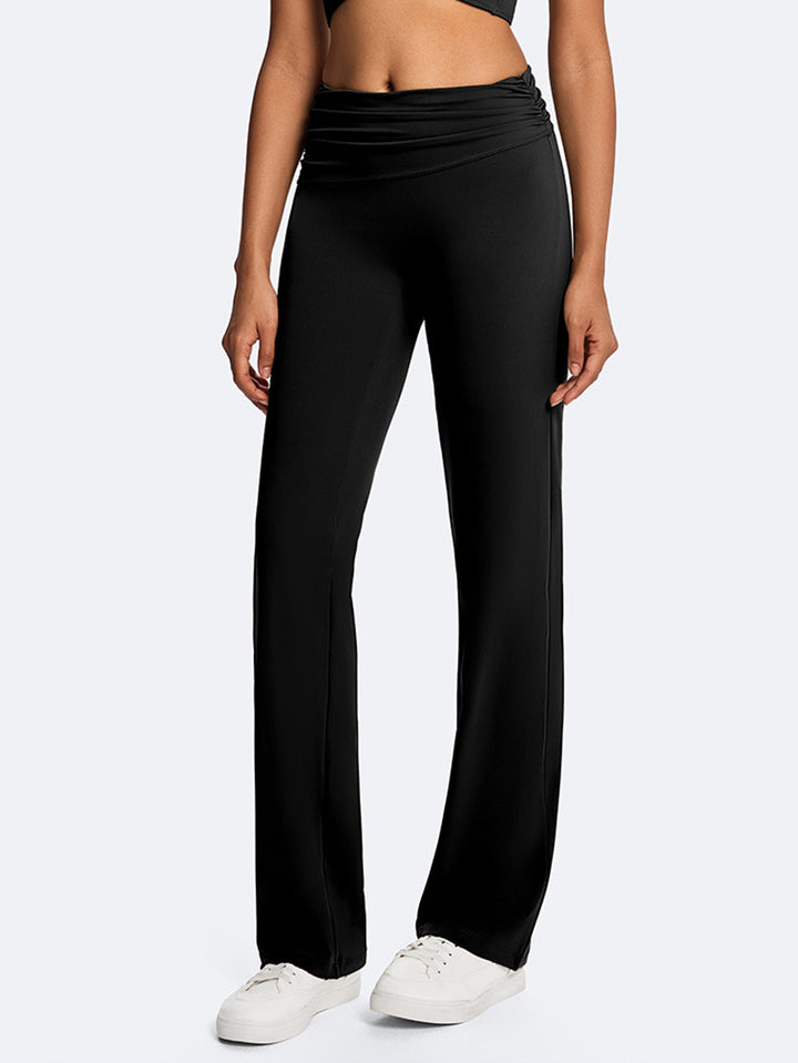 High Waisted Foldover Flare Yoga Pants