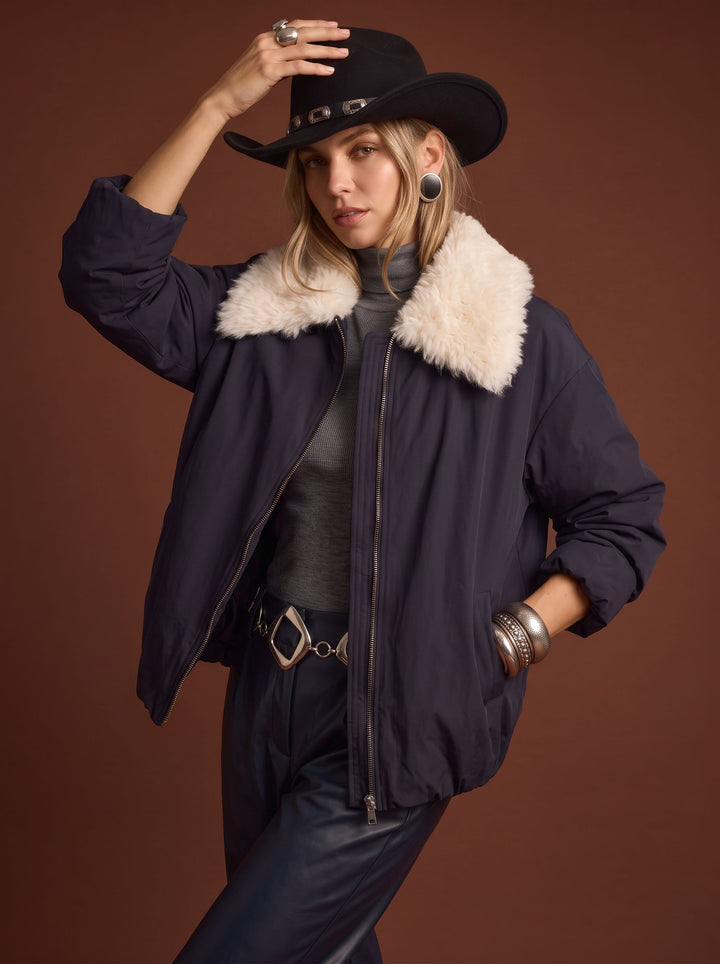 Faux Fur Collar Puffer Jacket