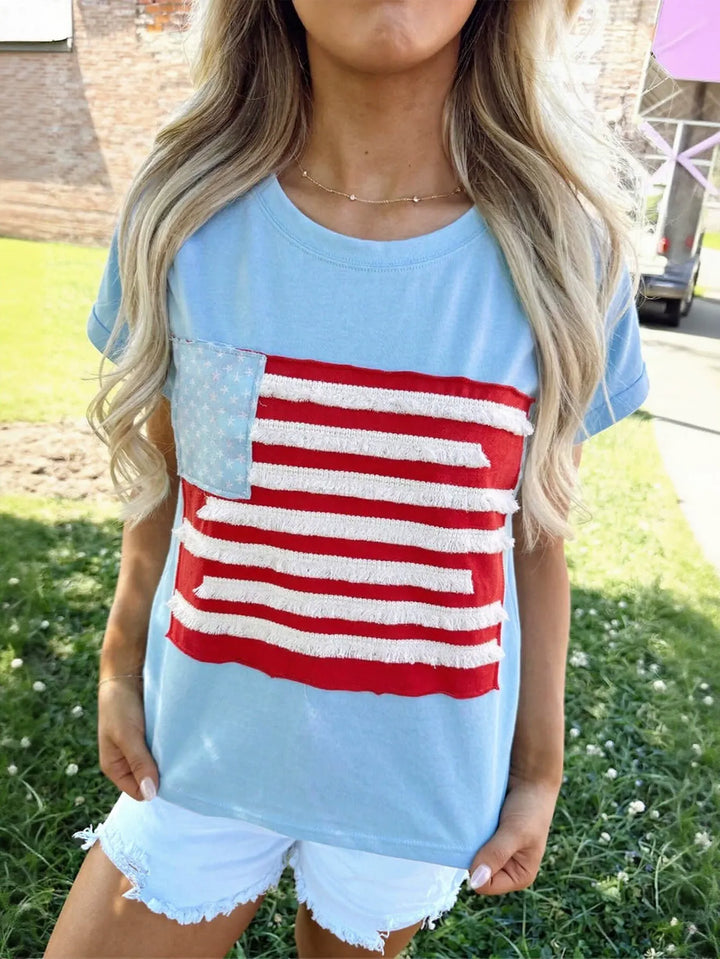 Distressed American Flag Graphic T-Shirt