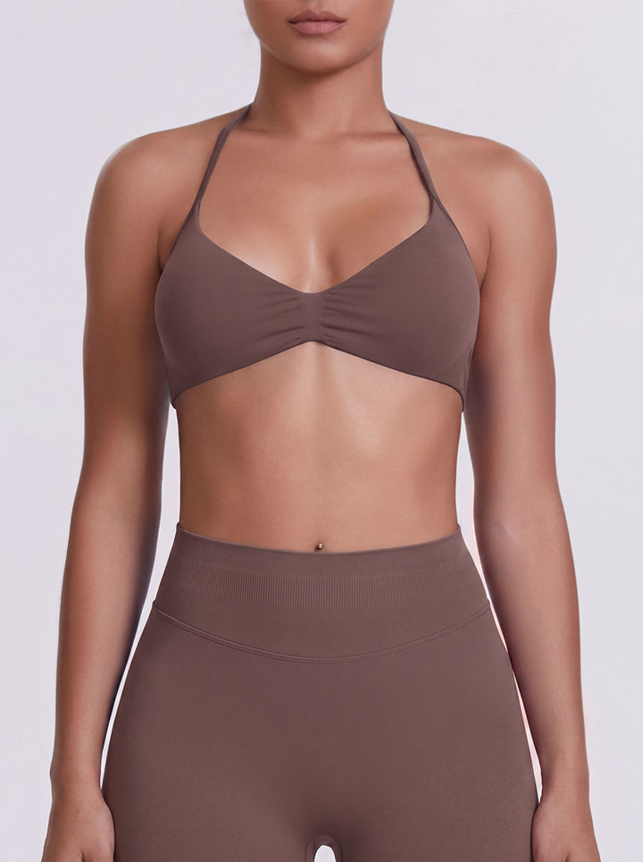 Seamless Halter Neck Sports Bra
