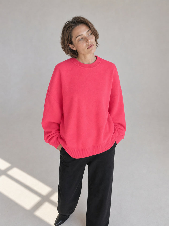 Oversized Mock Neck Pullover Sweatshirt