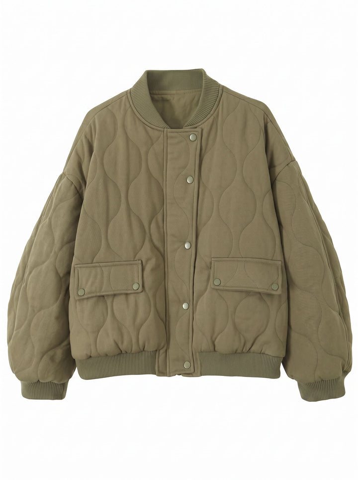 Oversized Quilted Bomber Puffer Jacket