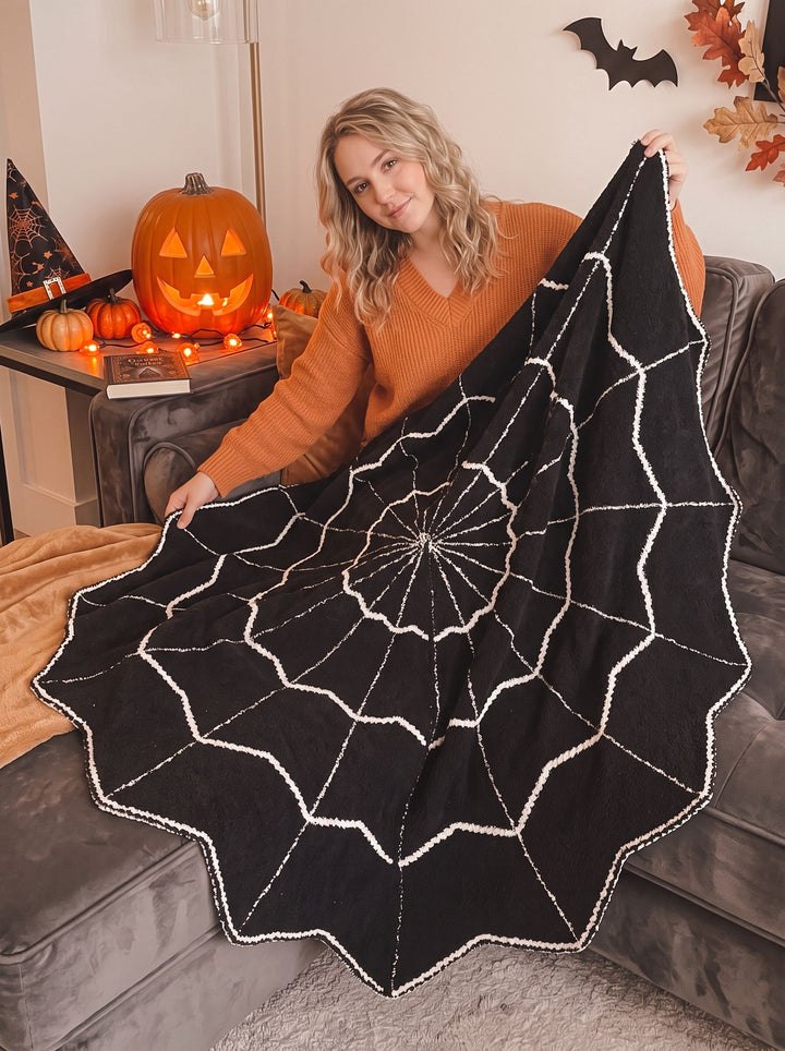 Soft Gothic Spider Web Throw Blanket
