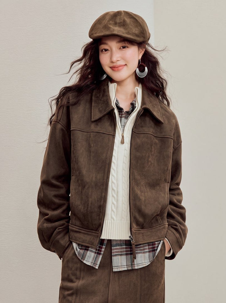Cozy Suede Scuba Women Jacket