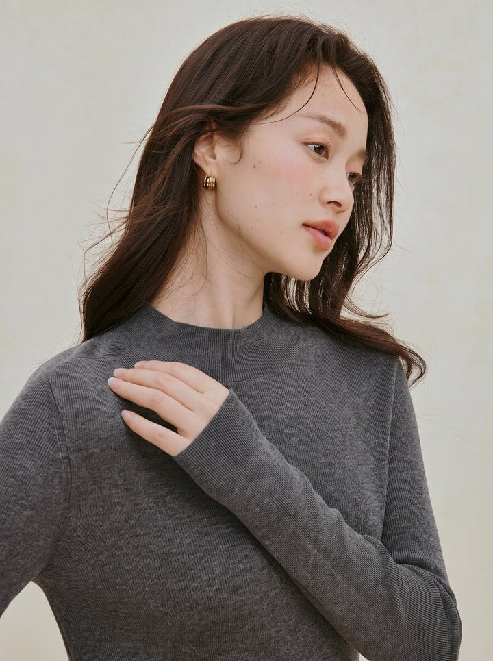 Soft Ribbed Wool Blend Pullover