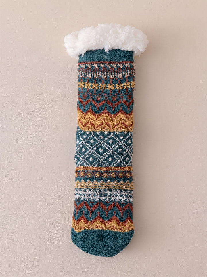 Cozy Plush Thermal Patterned Socks