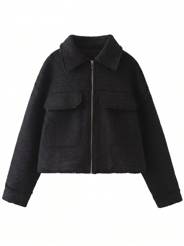 Cozy Textured Zip Up Jacket