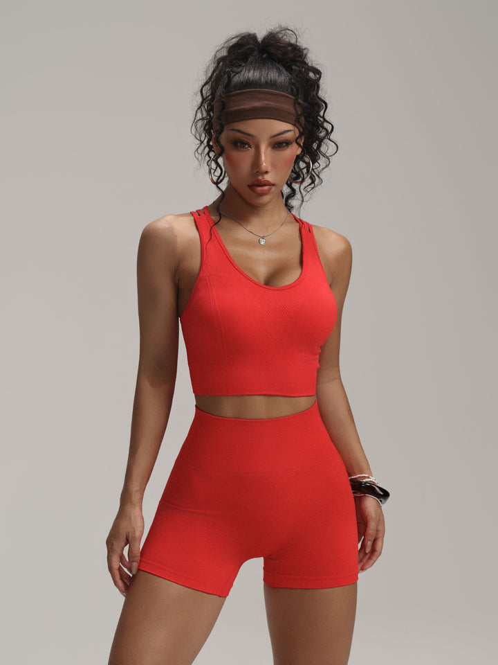 High-Waisted Shorts Cropped Top Workout Yoga Set