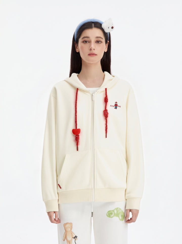 Cute Teddy Bear Graphic Hooded Jacket