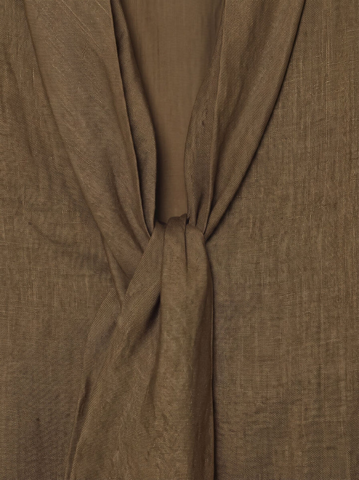 Sleeveless Tie Front Pant Set