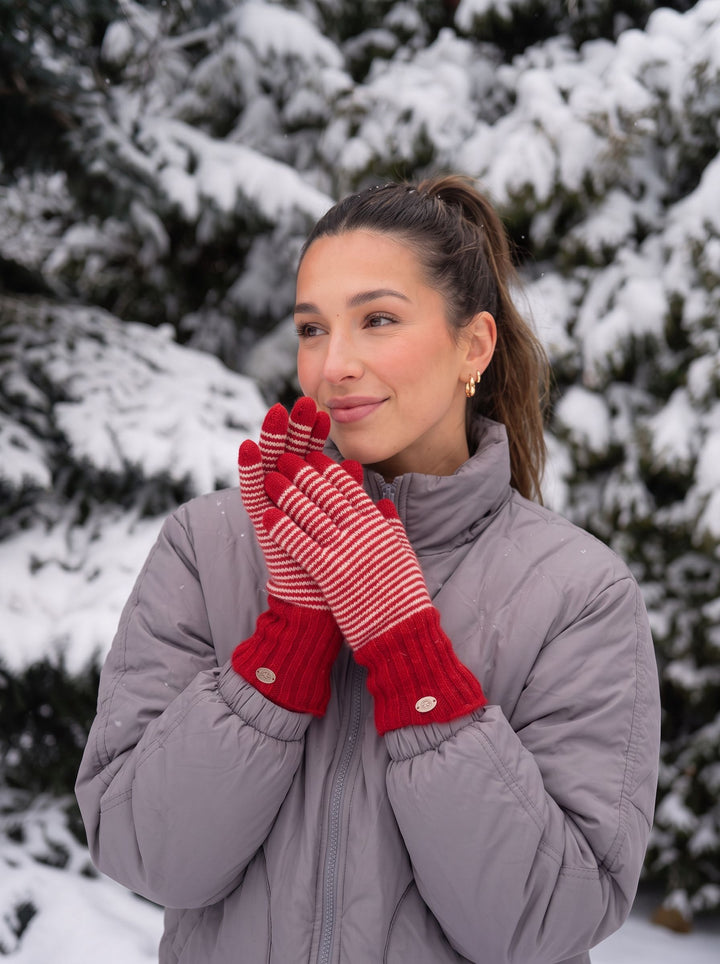 Cozy Striped Soft Knit Warm Gloves