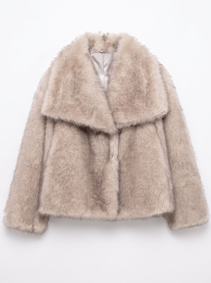 Plush Soft Cropped Faux Fur Coat