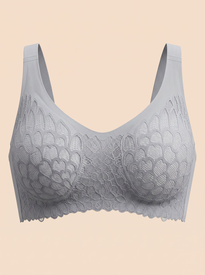 Seamless Wireless Floral Lace Bra