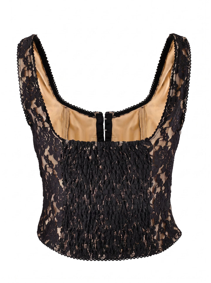 Floral Lace Corset Tank Top