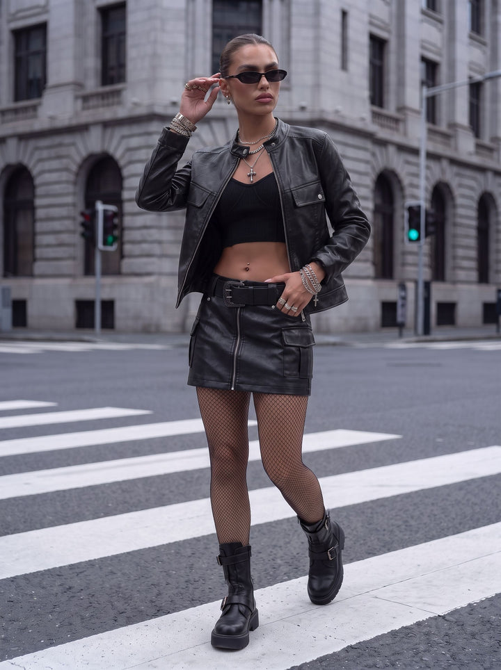 Minimalist Chic Faux Leather Jacket