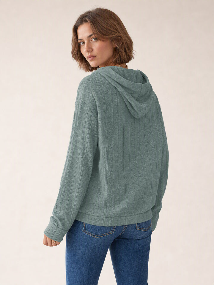 Cozy Textured Pullover Hoodie Sweatshirt