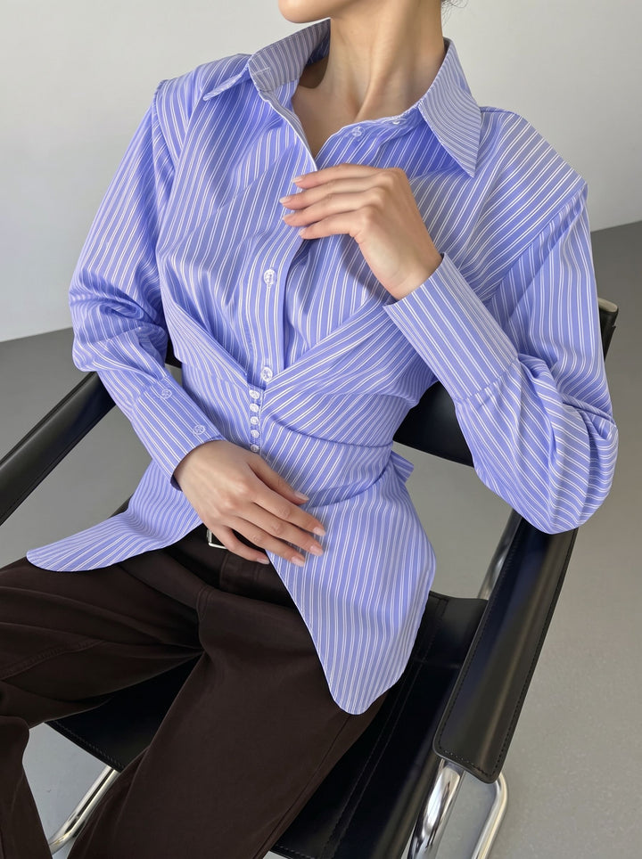 Slim Fit Striped Button Down Shirt