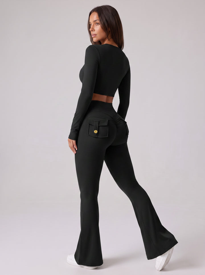 Butt Lifting Cargo Flare Leggings