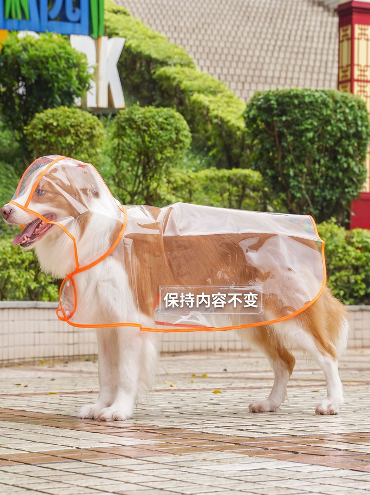 Clear Waterproof Hooded Dog Raincoat