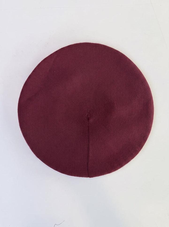 Minimalist Khaki Knit Beret Hat