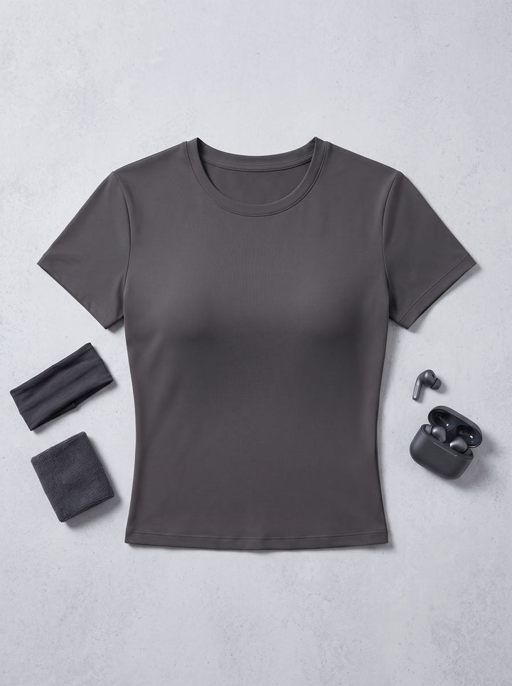 Seamless Stretchy Slim Fit Athletic Tee