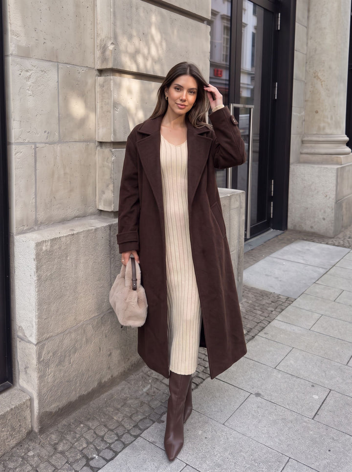 Ribbed Knit Long Sleeve Maxi Dress