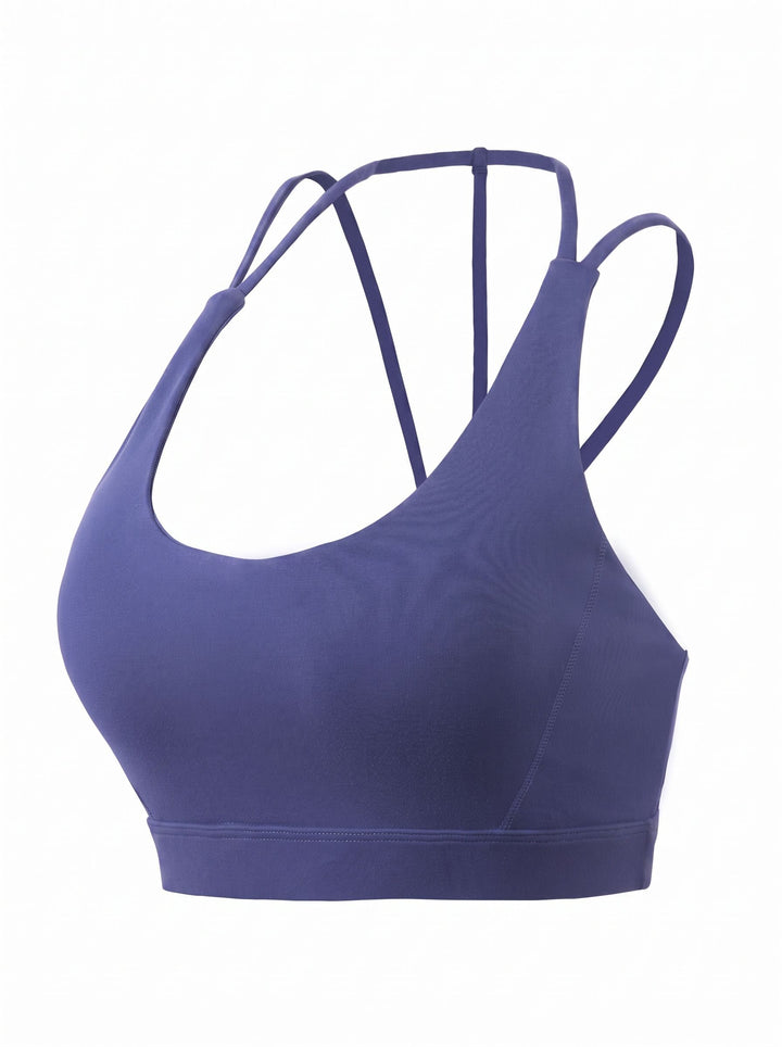 Seamless Strappy Back Yoga Sports Bra