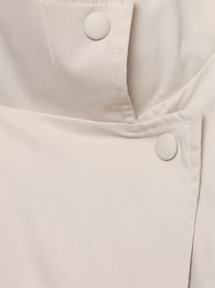 Oversized Stand Collar Belted Utility Jacket