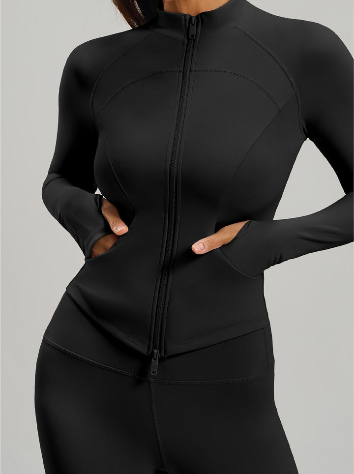 Slim Fit Thumbhole Athletic Jacket