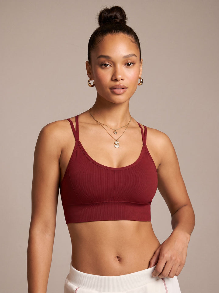 Dual-Strap Breathable Athletic Sports Bra