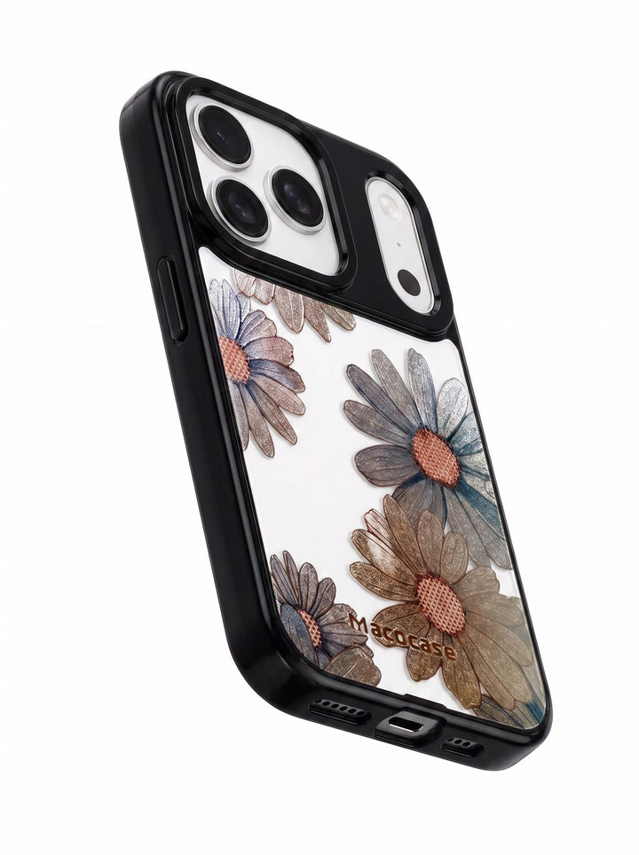Metallic Daisy Print Phone Case