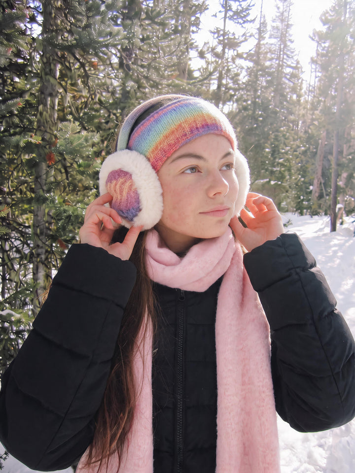 Cozy Plush Gradient Knit Earmuffs